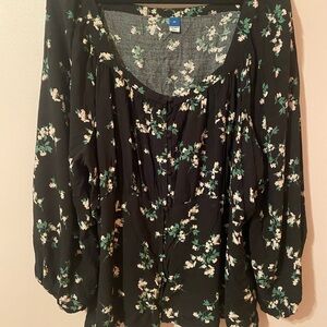 Old Navy Floral Print Square Neck Blouse | Size 4x | NWT
